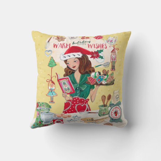 Mrs Santa Chirstmas Nutcracker Cookies Kitchen Kissen (Rückseite)