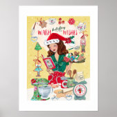 Mrs Santa Chirstmas Nutcracker Cookies Kitchen Poster (Vorne)