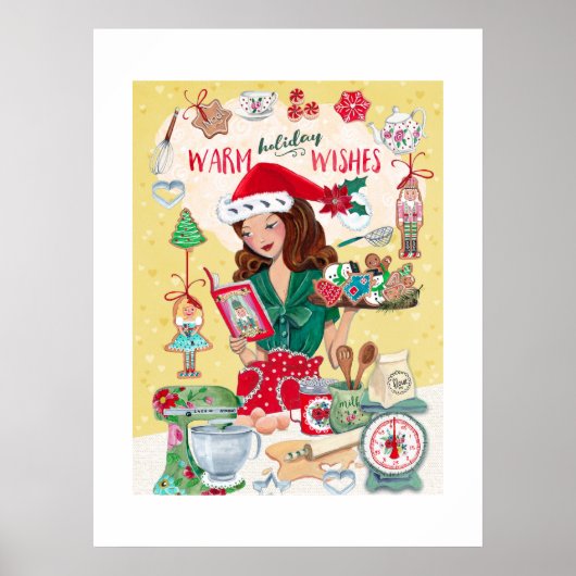 Mrs Santa Chirstmas Nutcracker Cookies Kitchen Poster (Vorne)
