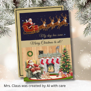 *Mrs. Santa Claus am Heiligen Abend mit Humor Feiertagskarte