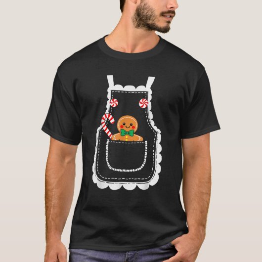 Mrs Santa Claus Apron Gingerbread Candy Cane Chris T-Shirt (Vorderseite)