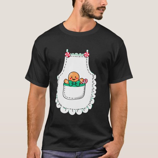 Mrs Santa Claus Apron Gingerbread Candy Cane Chris T-Shirt (Vorderseite)