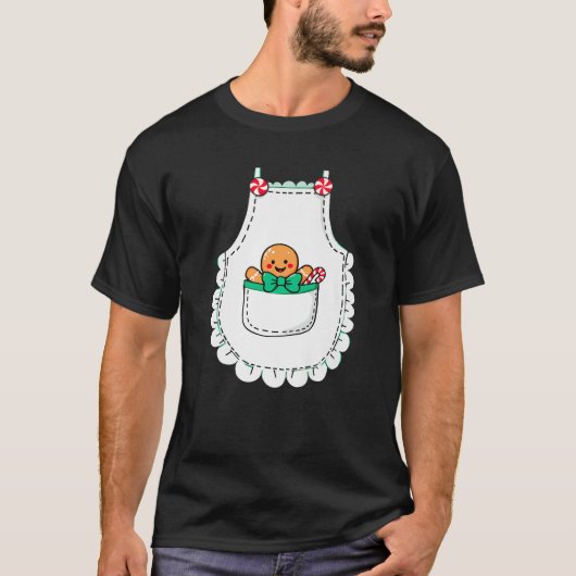Mrs Santa Claus Apron Gingerbread Candy Cane Chris T-Shirt (Vorderseite)