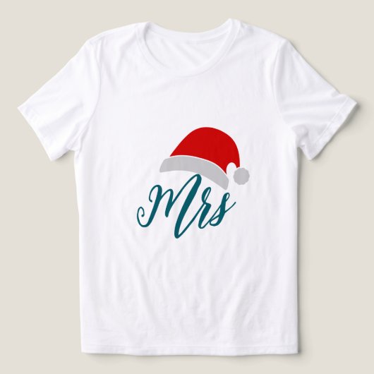 Mrs Santa Womens Christmas Shirt - Couples Tee (Design Vorderseite)