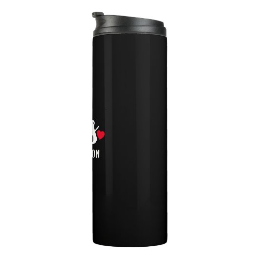 Mrs. Script Monogram Personalisiert Name Newlywed Thermosbecher (Nach rechts gedreht)