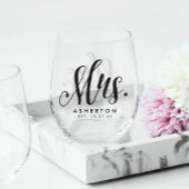 Mrs. script personalisierte Braut Weinglas Ohne Stiel