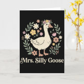 Mrs Silly Goose Playful Bride Humor Wedding Karte (Gelbe Blume)