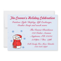 Mrs. Snowlady Party Invitation