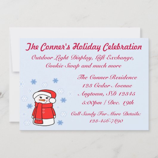 Mrs. Snowlady Party Invitation Einladung (Vorderseite)