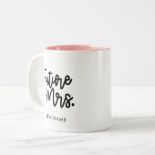 Mrs. Tasse" "Mrs. coffee Tasse" "Mrs. cup Hochzeit Zweifarbige Tasse (Vorderseite Links)