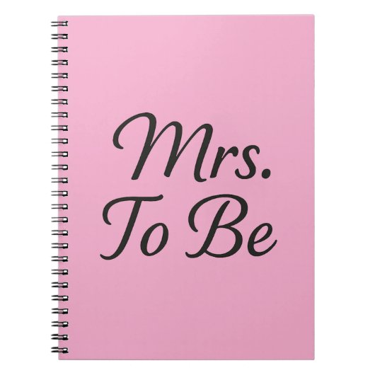 Mrs. To Be - Elegant Bridal Notebook Design Notizblock (Vorderseite)