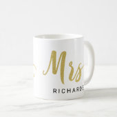 MRS. Typografie Glitzer IMITATS GOLD Kaffeetasse (VorderseiteRechts)