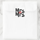 Mrs. und Mrs. Bold Modern Wedding Quadratischer Aufkleber (Tasche)