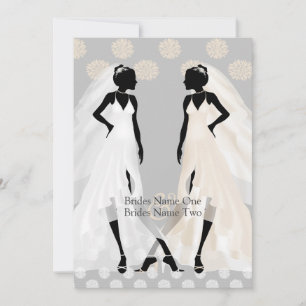 Mrs. und Mrs. Elegant Wedding Dress and Blume Einladung