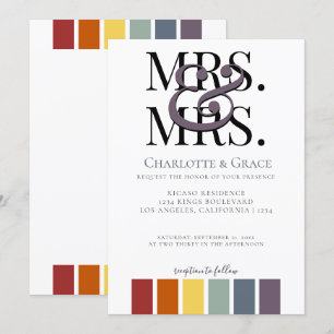 Mrs. und Mrs. Rainbow Gay Elegant Wedding Ankündigung