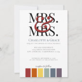 Mrs. und Mrs. Rainbow Gay Elegant Wedding Ankündigung (Vorderseite)