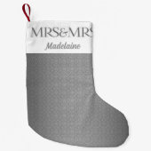 MRS und MRS Silver Damask mit Jahr und kleineren N Kleiner Weihnachtsstrumpf (Vorderseite)