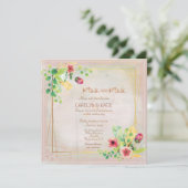 Mrs. und Mrs. Spring Watercolor Gold Geometric (Stehend Vorderseite)