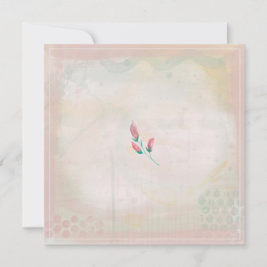 Mrs. und Mrs. Spring Watercolor Gold Geometric (Rückseite)