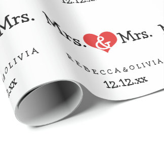 Mrs. und Mrs. Two Brides Wedding Geschenkpapier
