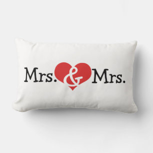 Mrs. und Mrs Two Brides Wedding Gift Lendenkissen