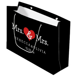 Mrs. und Mrs. Two Brides Wedding maßgeschneidert Große Geschenktüte