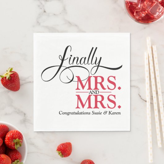 Mrs. und Mrs. Wedding Cocktail Serviette (Beispiel)