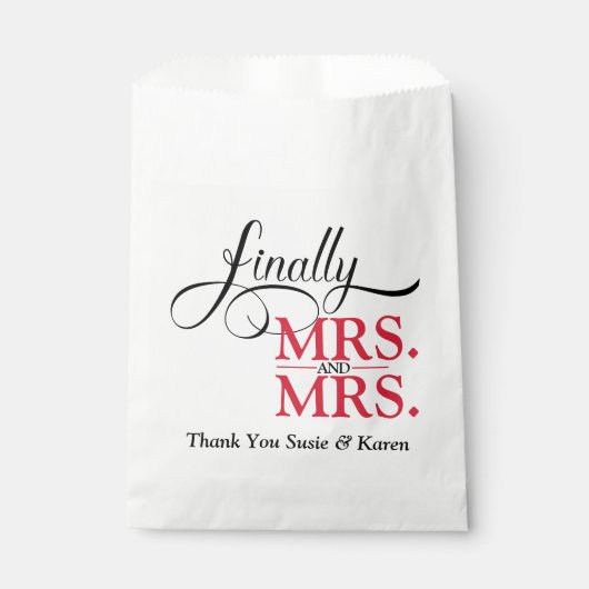Mrs. und Mrs. Wedding Geschenktütchen (Vorderseite)