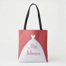 Mrs. Wedding Gown Red and White Tasche