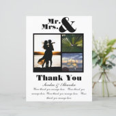 Mrs. White Black Dankeschön Foto Wedding (Stehend Vorderseite)