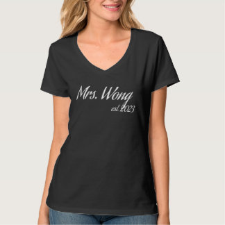 Mrs. WONG 2023 new bride bridal shower wedding T-Shirt