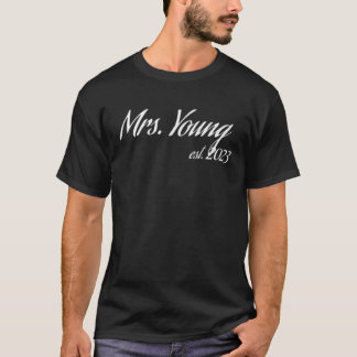 Mrs. YOUNG 2023 new bride bridal shower wedding T-Shirt