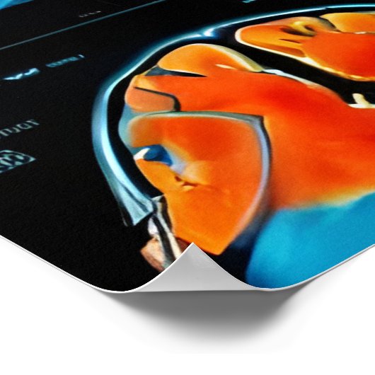 MRT-Gehirnuntersuchung Poster (Ecke)