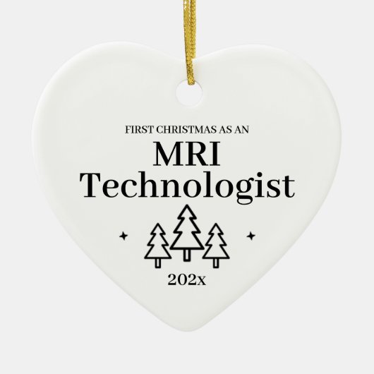 MRT Technologe First Christmas Nursing Keramik Ornament (Vorne)
