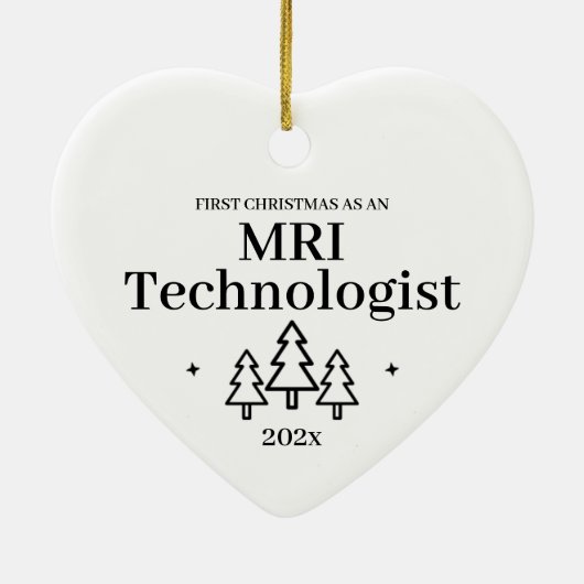 MRT Technologe First Christmas Nursing Keramik Ornament (Hinten)