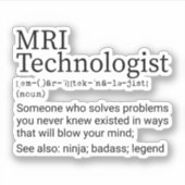 MRT Technologologin Definition, MRT-Tech-Geschenk Aufkleber (Vorderseite)