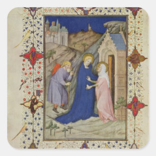MS 11060-11061 Stunden Notre Dame: Laudes, The VI Quadratischer Aufkleber