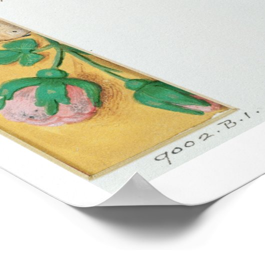 MS 134 Illuminated letter@ A' and side border of f Poster (Ecke)