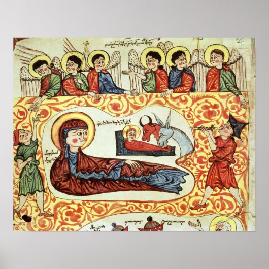 Ms 404 fol.1v The Nativity, from a Gospel Poster (Vorne)