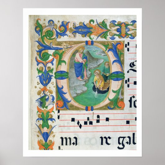 Ms 515 f.1r The Miraculous Draught of Fishes, from Poster (Vorne)
