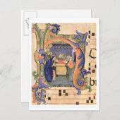 Ms 571 f.6r Historiated initial 'H' depicting the Postkarte (Vorne/Hinten)