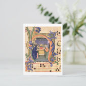 Ms 571 f.6r Historiated initial 'H' depicting the Postkarte (Stehend Vorderseite)