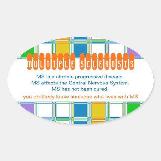 MS Awareness Oval Stickers for Multiple Sklerose (Vorderseite)