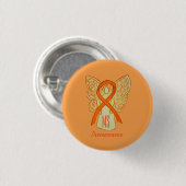 MS Awareness Ribbon Orange Angel Custom Buttons (Vorne & Hinten)