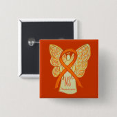 MS Awareness Ribbon Orange Angel Custom Buttons (Vorne & Hinten)