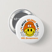 MS Awareness Ribbon Support Geschenke Button (Vorne & Hinten)