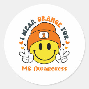 MS Awareness Ribbon Support Geschenke Runder Aufkleber