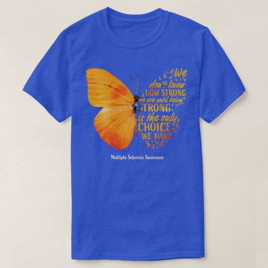 MS Butterfly Orange Ribbon Multiple Scleros T-Shirt (Design vorne)