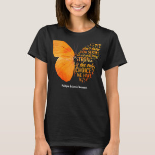 MS Butterfly Orange Ribbon Multiple Sklerose Awar T-Shirt