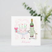 ms. cake und mr. blubbly treten heraus einladung (Stehend Vorderseite)